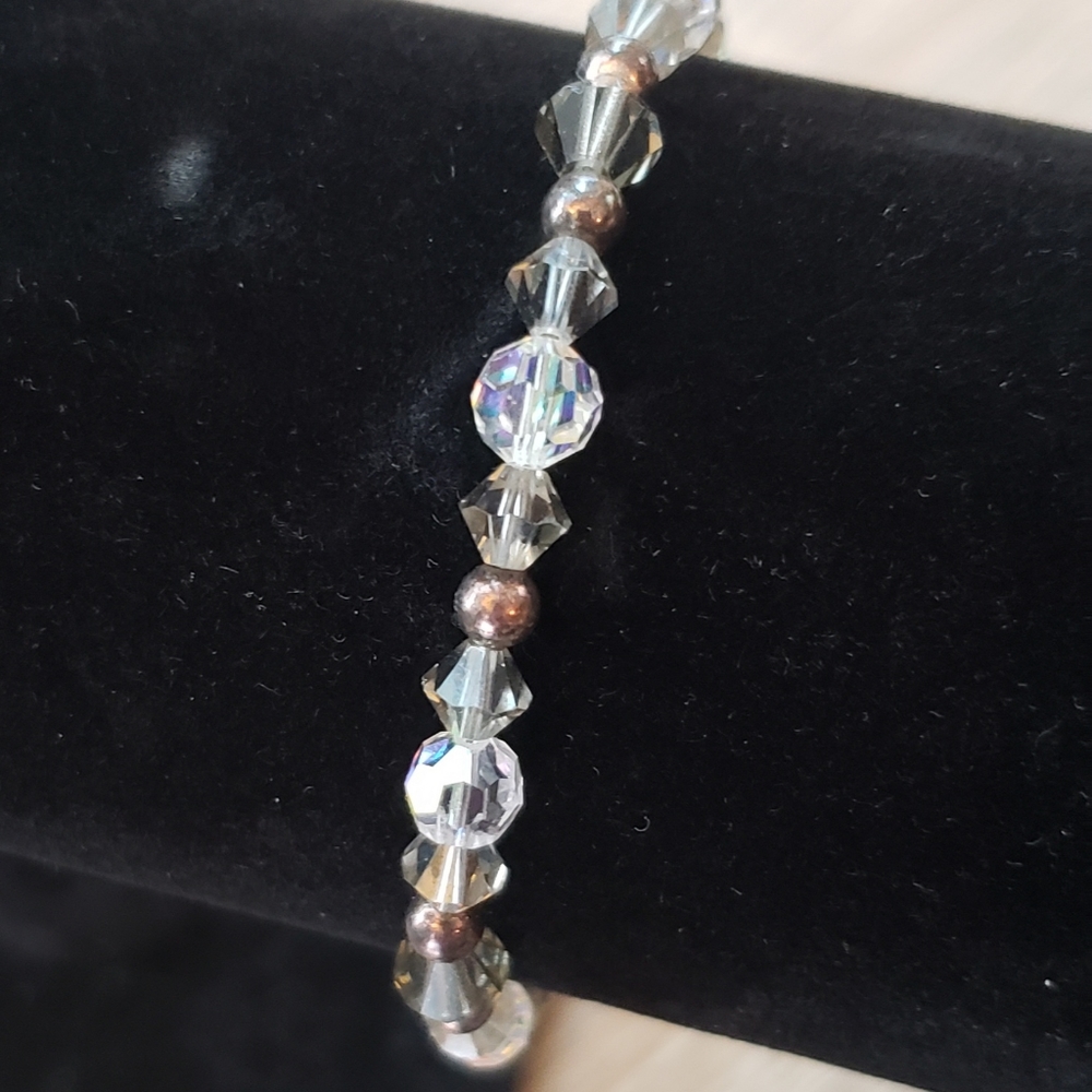 Delicate Swarovski Crystal Bracelet Smokey/Clear